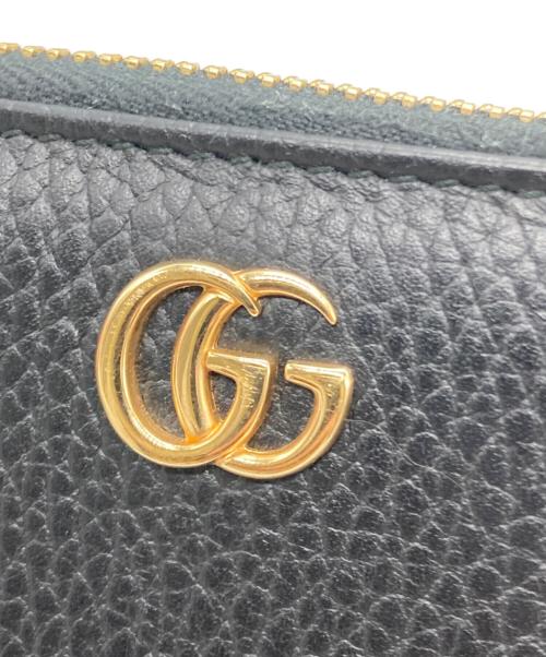 GUCCI（グッチ）GUCCI (グッチ) ダブルGG ジップアラウンド ウォレット ブラックの古着・服飾アイテム