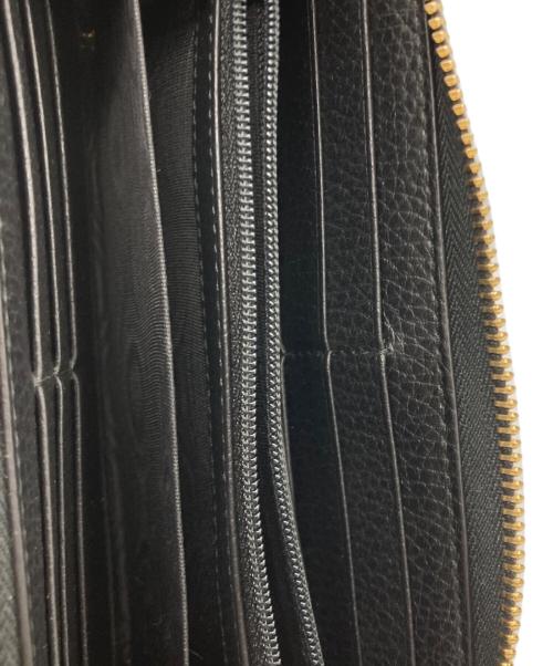 GUCCI（グッチ）GUCCI (グッチ) ダブルGG ジップアラウンド ウォレット ブラックの古着・服飾アイテム