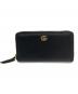 GUCCI (グッチ) ダブルGG ジップアラウンド ウォレット ブラック：23000円