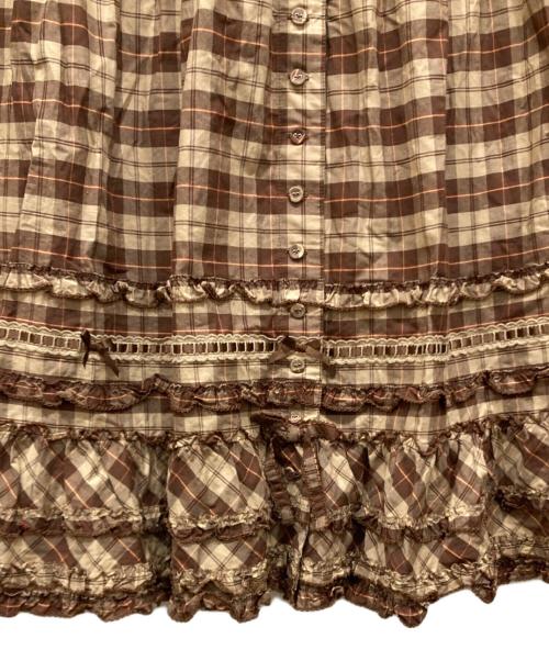 PINK HOUSE（ピンクハウス）PINK HOUSE (ピンクハウス) フレアチェックスカート ブラウン サイズ:無しの古着・服飾アイテム