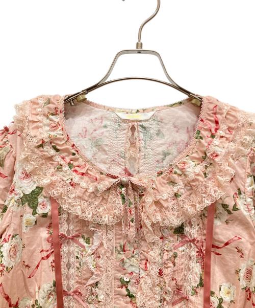 PINK HOUSE（ピンクハウス）PINK HOUSE (ピンクハウス) フリル花柄レースブラウス ピンク サイズ:不明の古着・服飾アイテム