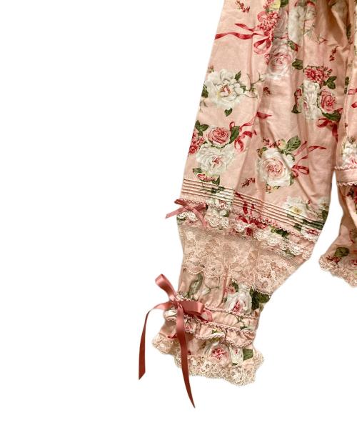 PINK HOUSE（ピンクハウス）PINK HOUSE (ピンクハウス) フリル花柄レースブラウス ピンク サイズ:不明の古着・服飾アイテム