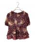 PINK HOUSE (ピンクハウス) 半袖花柄ブーケプリントフリルブラウス ボルドー サイズ:不明：8000円