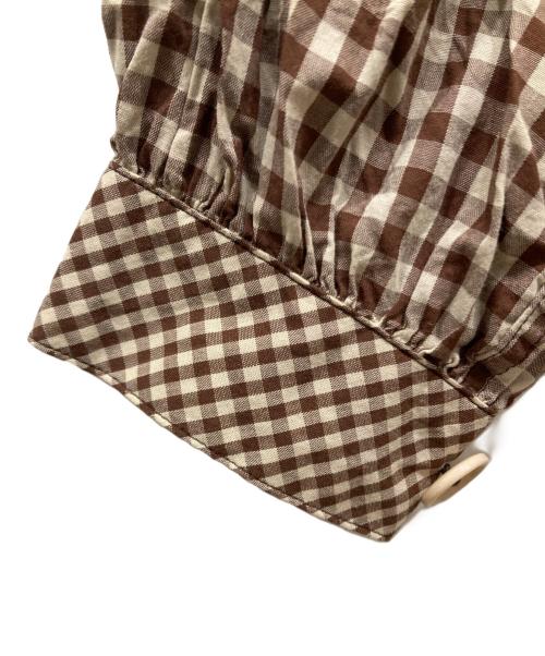 PINK HOUSE（ピンクハウス）PINK HOUSE (ピンクハウス) アースギンガムパッチワークブルゾン ブラウン サイズ:無しの古着・服飾アイテム