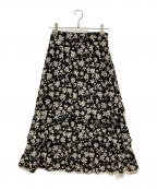 INGEBORGインゲボルグ）の古着「くちなし小紋pt.スカート」｜ブラック