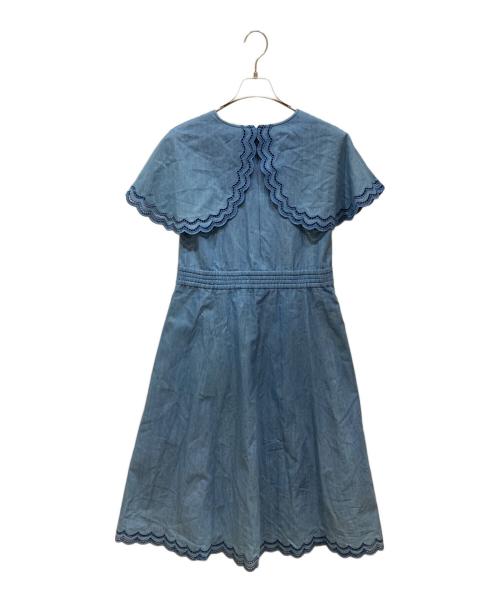 INGEBORG（インゲボルグ）INGEBORG (インゲボルグ) スカラ刺繍ビックカラーワンピース インディゴ サイズ:SIZE 3の古着・服飾アイテム