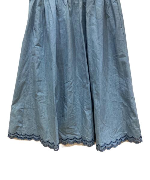 INGEBORG（インゲボルグ）INGEBORG (インゲボルグ) スカラ刺繍ビックカラーワンピース インディゴ サイズ:SIZE 3の古着・服飾アイテム