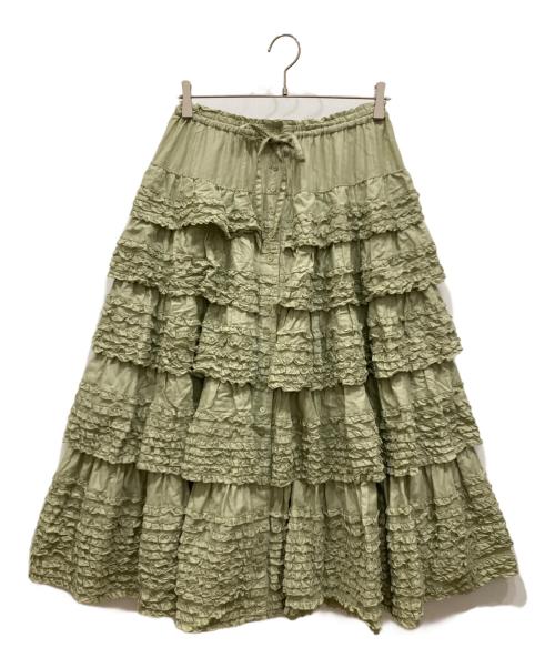 PINK HOUSE（ピンクハウス）PINK HOUSE (ピンクハウス) ローンフリルスカート グリーン サイズ:無しの古着・服飾アイテム