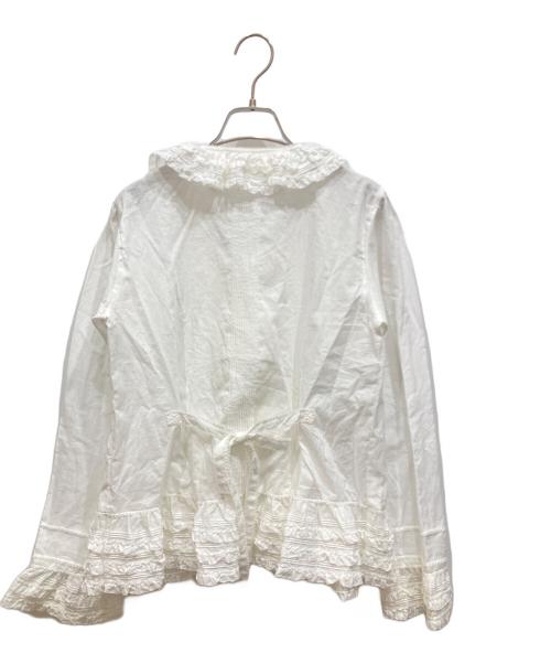 PINK HOUSE（ピンクハウス）PINK HOUSE (ピンクハウス) リボンモチーフ使いフリルオーバーブラウス ホワイト サイズ:-の古着・服飾アイテム