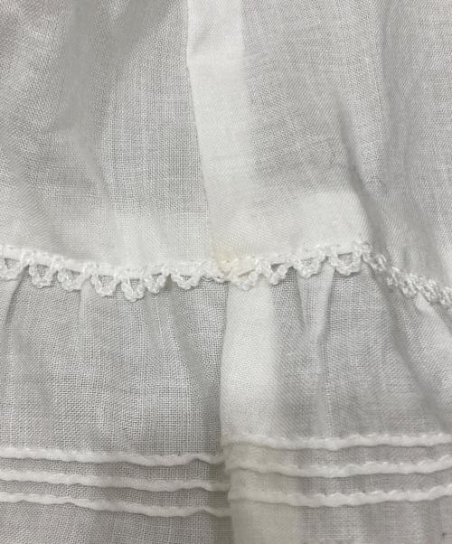 PINK HOUSE（ピンクハウス）PINK HOUSE (ピンクハウス) リボンモチーフ使いフリルオーバーブラウス ホワイト サイズ:-の古着・服飾アイテム