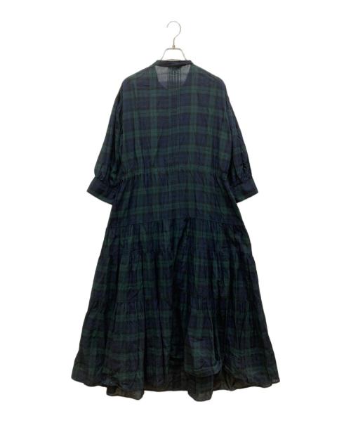 INGEBORG（インゲボルグ）INGEBORG (インゲボルグ) チェックフリルワンピース グリーン サイズ:-の古着・服飾アイテム