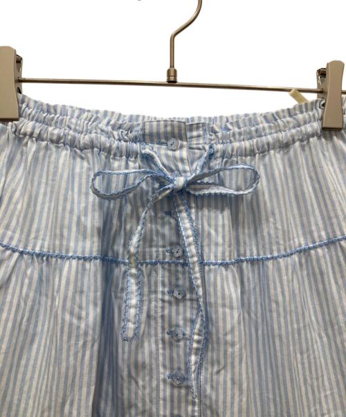 PINK HOUSE（ピンクハウス）PINK HOUSE (ピンクハウス) グラディーションリボン使いストライプティアードスカート ブルー×ホワイト サイズ:不明の古着・服飾アイテム