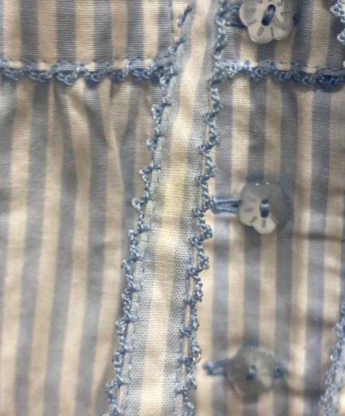 PINK HOUSE（ピンクハウス）PINK HOUSE (ピンクハウス) グラディーションリボン使いストライプティアードスカート ブルー×ホワイト サイズ:不明の古着・服飾アイテム