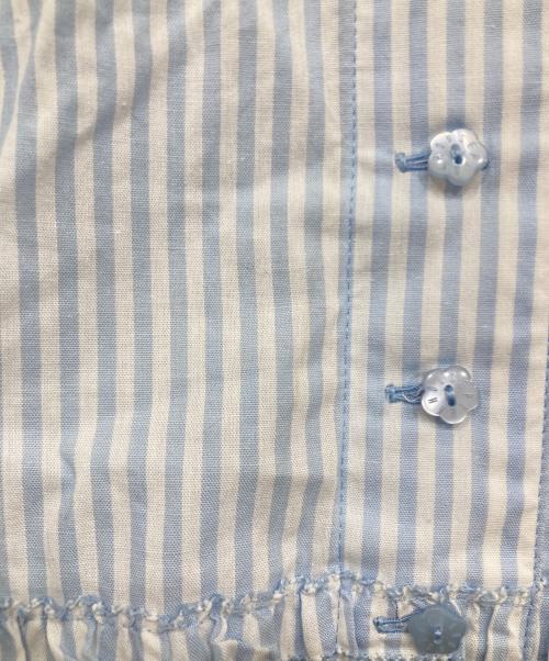 PINK HOUSE（ピンクハウス）PINK HOUSE (ピンクハウス) グラディーションリボン使いストライプティアードスカート ブルー×ホワイト サイズ:不明の古着・服飾アイテム