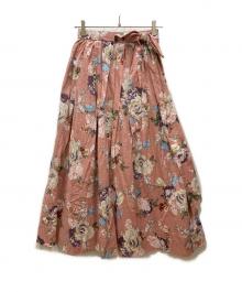 INGEBORG（インゲボルグ）の古着「フラワークラウンpt.スカート」｜ピンク