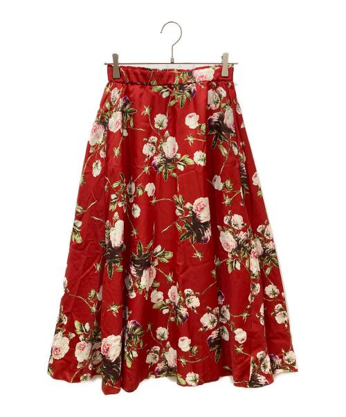 INGEBORG（インゲボルグ）INGEBORG (インゲボルグ) ローズpt.フレアースカート レッド サイズ:SIZE3の古着・服飾アイテム