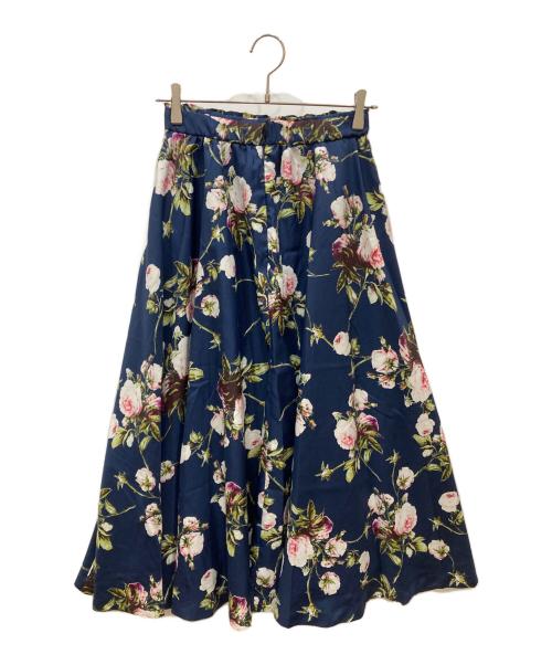 INGEBORG（インゲボルグ）INGEBORG (インゲボルグ) ローズpt.フレアースカート ネイビー サイズ:SIZE 3の古着・服飾アイテム