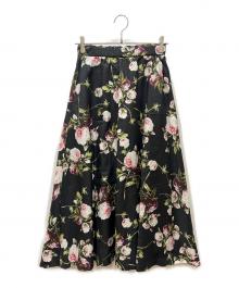 INGEBORG（インゲボルグ）の古着「ローズpt.フレアースカート」｜ブラック