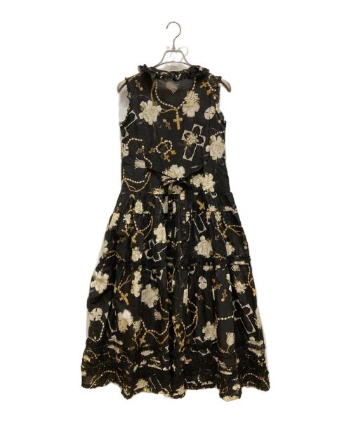 PINK HOUSE（ピンクハウス）PINK HOUSE (ピンクハウス) イノセントチャーチノースリーブワンピース ブラック サイズ:-の古着・服飾アイテム