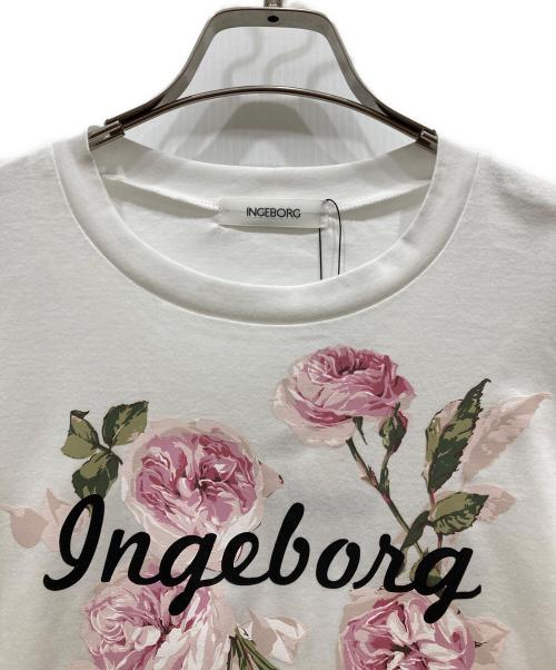 INGEBORG（インゲボルグ）INGEBORG (インゲボルグ) フレンチピオニーワンポイントpt.カットソー ホワイト サイズ:SIZE 3 未使用品の古着・服飾アイテム