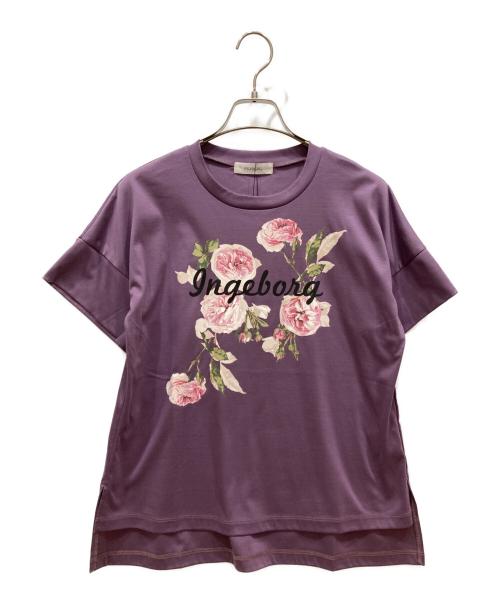INGEBORG（インゲボルグ）INGEBORG (インゲボルグ) フレンチピオニーワンポイントpt.カットソー パープル サイズ:SIZE 3 未使用品の古着・服飾アイテム