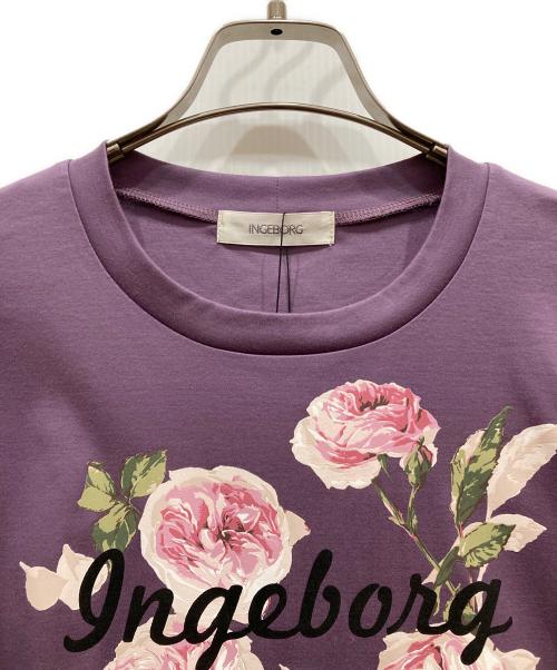 INGEBORG（インゲボルグ）INGEBORG (インゲボルグ) フレンチピオニーワンポイントpt.カットソー パープル サイズ:SIZE 3 未使用品の古着・服飾アイテム