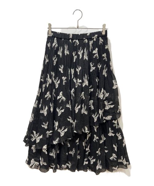 INGEBORG（インゲボルグ）INGEBORG (インゲボルグ) リボンpt.スカート ブラック サイズ:不明 未使用品の古着・服飾アイテム