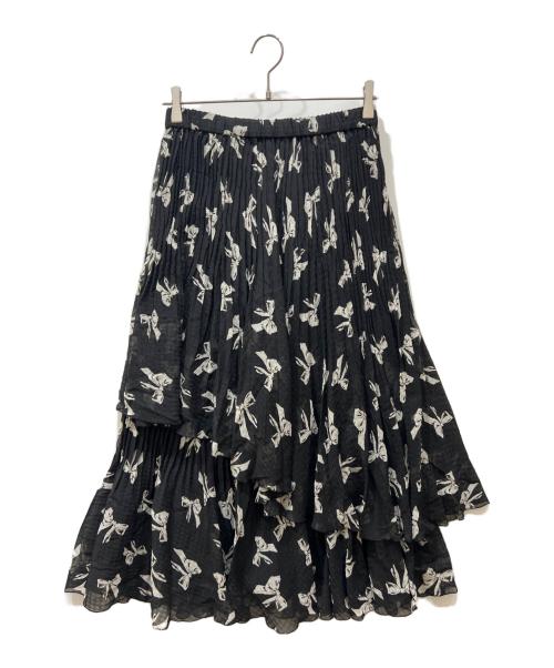 INGEBORG（インゲボルグ）INGEBORG (インゲボルグ) リボンpt.スカート ブラック サイズ:不明 未使用品の古着・服飾アイテム