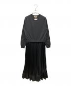 UNITED ARROWSユナイテッドアローズ）の古着「コンビ プリーツ ワンピース」｜チャコールグレー