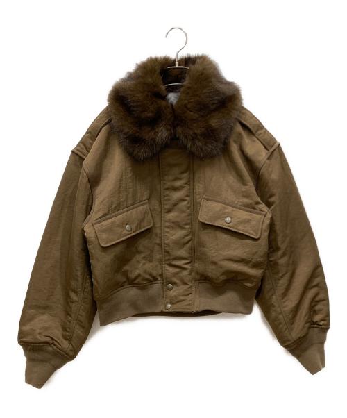 moussy（マウジー）moussy (マウジー) FUR COLLAR CROP ブルゾン ブラウン サイズ:SIZE Freeの古着・服飾アイテム