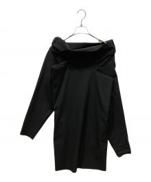 MM6 Maison Margiela（エムエムシックスメゾンマルジェラ）の古着「ワイドネックミニワンピース」｜ブラック