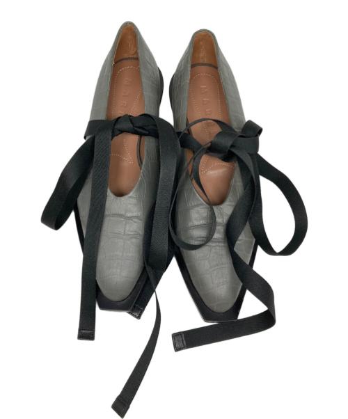 MARNI（マルニ）MARNI (マルニ) 型押しリボンパンプス グレー サイズ:SIZE 37の古着・服飾アイテム