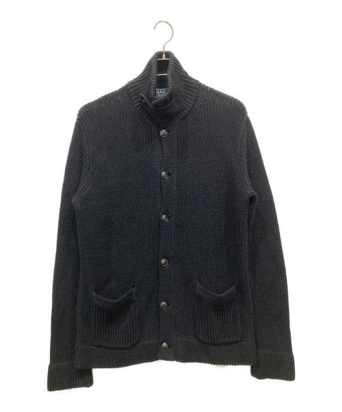 POLO RALPH LAUREN（ポロ・ラルフローレン）POLO RALPH LAUREN (ポロ・ラルフローレン) リネン混ニットジャケット ブラック サイズ:SIZE Mの古着・服飾アイテム