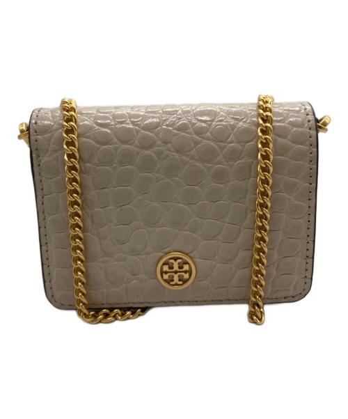 TORY BURCH（トリーバーチ）TORY BURCH (トリーバーチ) WALKER EMBOSSED NANO CHAIN WALLET ベージュの古着・服飾アイテム