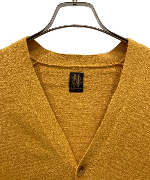 BATONER（バトナ―）BATONER (バトナ―) SILK V NECK CARDIGAN イエロー サイズ:SIZE 2の古着・服飾アイテム