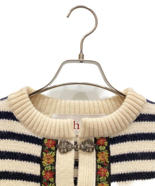 dahl'ia（ダリア）dahl'ia (ダリア) ノルディックボーダー ニット ホワイト×ネイビー サイズ:SIZE Freeの古着・服飾アイテム