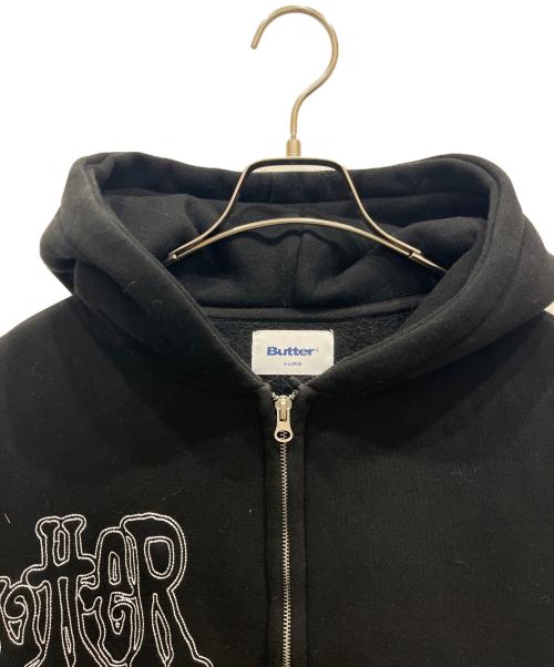 BUTTER GOODS（バターグッズ）BUTTER GOODS (バターグッズ) ブロッチジップスルーフーディー　Blotch Zip Thru Hood ブラック サイズ:SIZE XLの古着・服飾アイテム