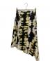 GANNI (ガニー) シルクロングスカート ブラック×イエロー サイズ:SIZE 34 未使用品：5000円