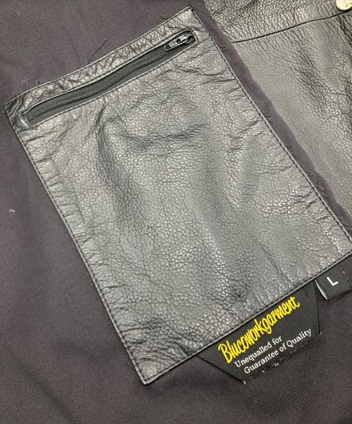 BLUCO WORK GARMENT（ブルコ ワーク ガーメント）BLUCO WORK GARMENT (ブルコ ワーク ガーメント) カウレザーコーチジャケット ブラック サイズ:Ⅼの古着・服飾アイテム