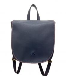KITAMURA（キタムラ）の古着「レザーリュック」｜ネイビー