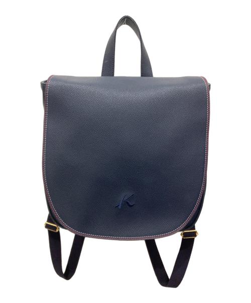 KITAMURA（キタムラ）KITAMURA (キタムラ) レザーリュック ネイビーの古着・服飾アイテム