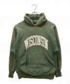Champion REVERSE WEAVEチャンピオン リバース ウィーブ）の古着「90’Sプリントプルオーバー　WISCONSIN」｜グリーン