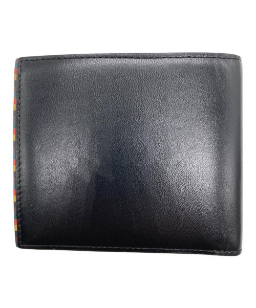 PAUL SMITH（ポールスミス）Paul Smith (ポールスミス) ブライトストライプトリム 2つ折り財布 ブラックの古着・服飾アイテム