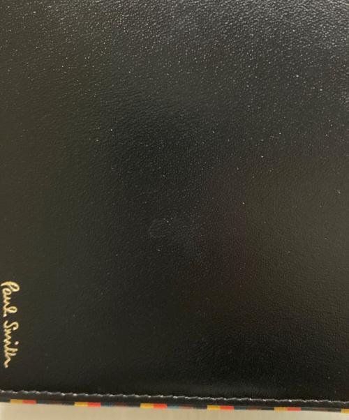 PAUL SMITH（ポールスミス）Paul Smith (ポールスミス) ブライトストライプトリム 2つ折り財布 ブラックの古着・服飾アイテム