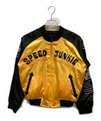 Peaked Yellowピークドイエロー）の古着「スタジャン」｜イエロー×ブラック