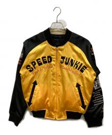 Peaked Yellow（ピークドイエロー）の古着「スタジャン」｜イエロー×ブラック