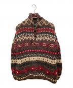 LAUREN RALPH LAURENローレンラルフローレン）の古着「ショールカラーカーディガン」｜ブラウン