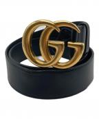 GUCCIグッチ）の古着「ダブルG ワイドベルト」｜ブラック