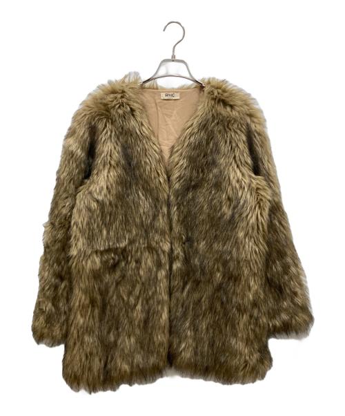 RHC Ron Herman（アールエイチシー ロンハーマン）RHC Ron Herman (アールエイチシー ロンハーマン) エコファーコート ノーカラーコート ブラウン サイズ:SIZE Sの古着・服飾アイテム