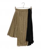 H&M×ROKHエイチアンドエム×ロク）の古着「Wool-Blend Studded Skirt」｜ブラウン×ブラック